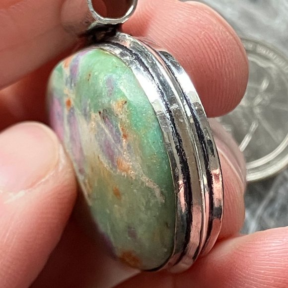 Natural Ruby Fuschite Kyanite Stone Jewelry Crystal Pendant - Picture 5 of 7